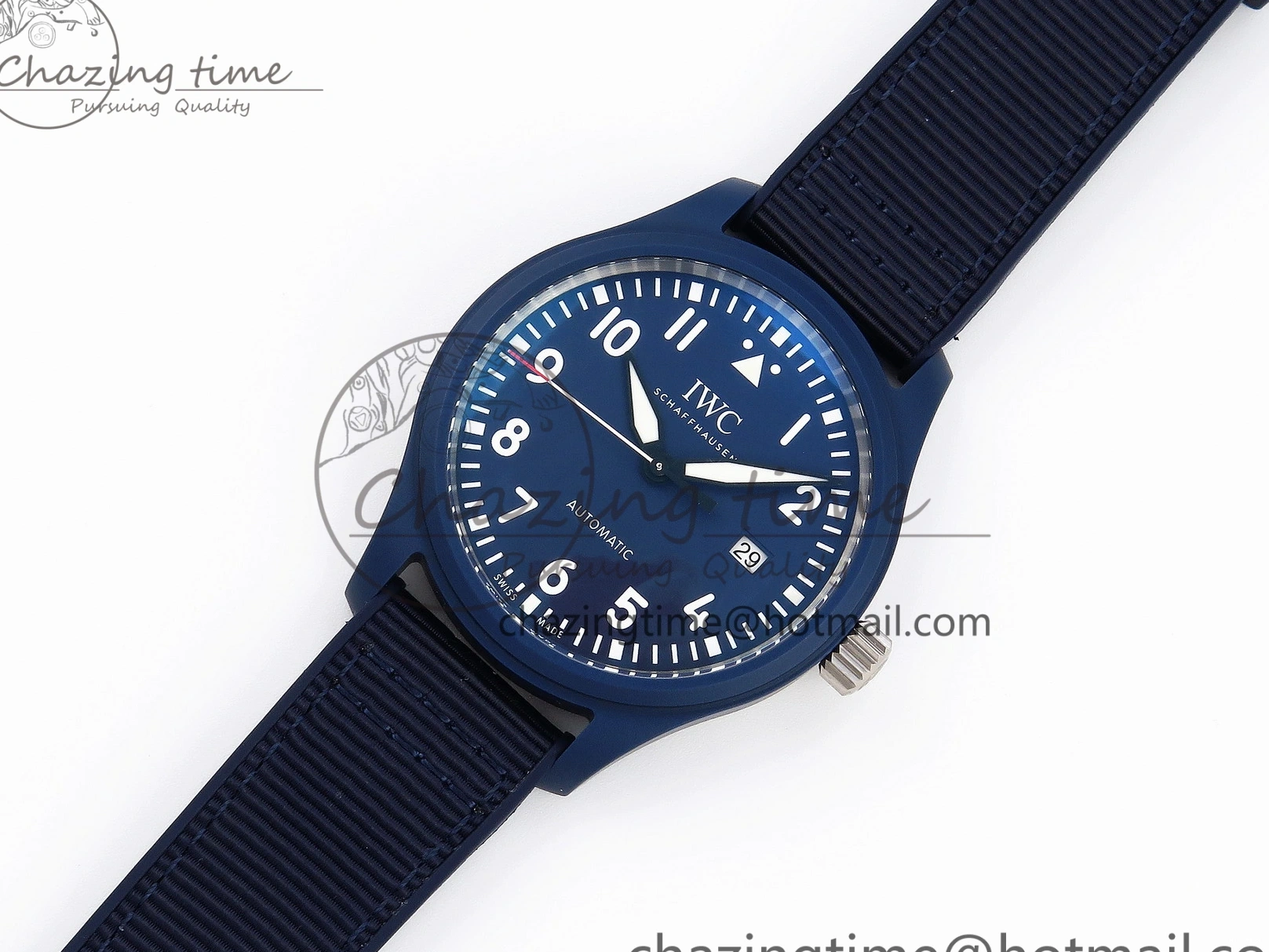 MIROTIME 0418 Original Pilot’s Watch Laureus Blue Ceramic IW328101 ZF 1:1 Best Edition on Blue Nylon Strap A 7027